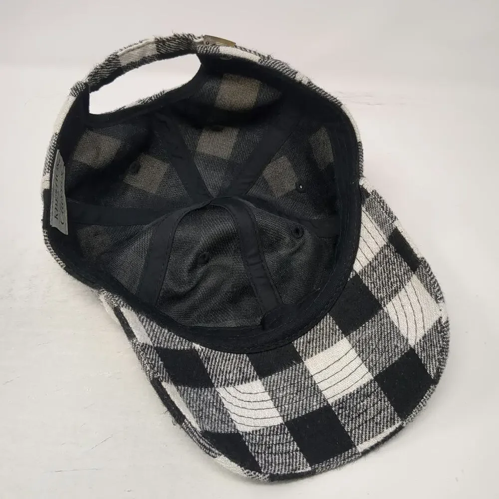 KBETHOS Baseball Cap Black White One Size Buffalo Plaid Checkered Slideback Hat